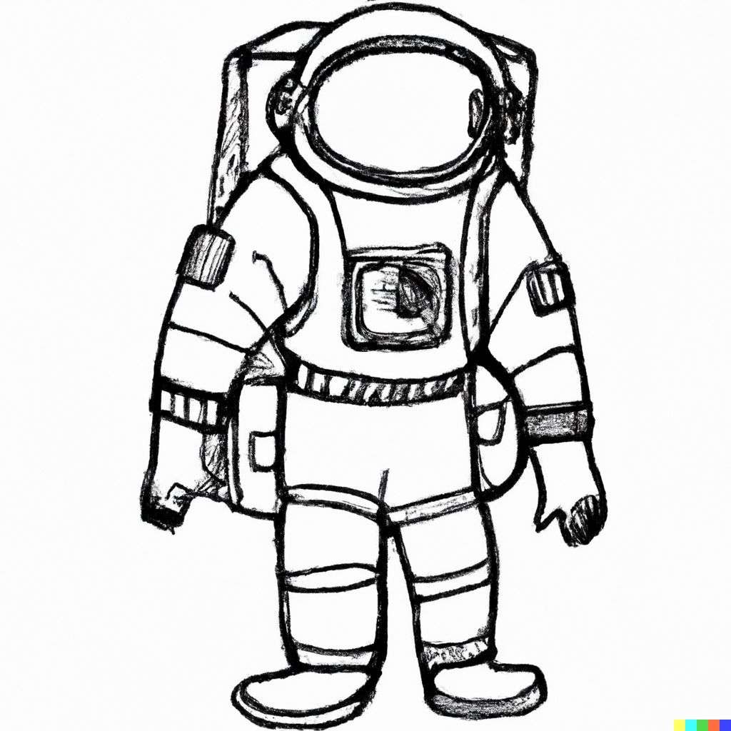 an astronaut, doodle